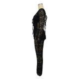 Summer Style Fashion Women's Sexy See Through Low Back Tassel Lace Dress