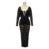 Summer Style Fashion Women's Sexy See Through Low Back Tassel Lace Dress