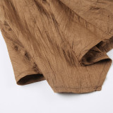 Fashion Low-Waist Metal Buckle Belt Irregular Ribbon Skirt
