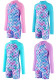 Girls' Printed Long Sleeve One-Piece Swimsuit Sun Protection Surfing Suit
