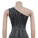 Women Sexy Beaded Dress Long