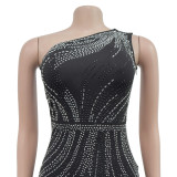 Women Sexy Beaded Dress Long