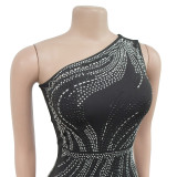 Women Sexy Beaded Dress Long