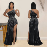 Women Sexy Beaded Dress Long