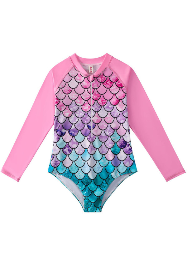 Girls' Long Sleeve One-Piece Swimsuit
