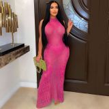 Women Dress Sun Protection Shirt Beach Long Dress Knitting Dress