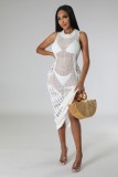 Women Dress Sun Protection Shirt Beach Long Dress Knitting Dress