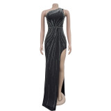 Women Sexy Beaded Dress Long