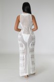 Women Dress Sun Protection Shirt Beach Long Dress Knitting Dress