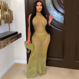 Women Dress Sun Protection Shirt Beach Long Dress Knitting Dress