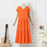 Plus Size Women Summer Sexy Short Sleeve Dress