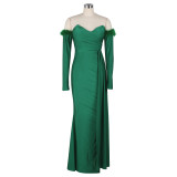 Women's Slit Long Sleeves Evening Dress