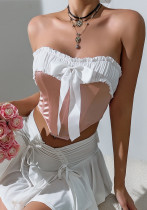 Street Strapless Low Back Fishbone Vest For Women