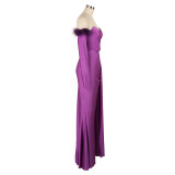 Women's Slit Long Sleeves Evening Dress