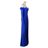Women's Slit Long Sleeves Evening Dress
