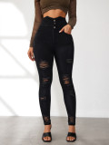 Women Ripped Denim Pants
