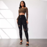 Women Ripped Denim Pants
