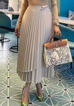 Women Summer Lace-up Irregular Long Skirt