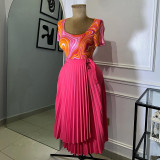 Women Summer Lace-up Irregular Long Skirt