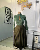 Women Summer Lace-up Irregular Long Skirt