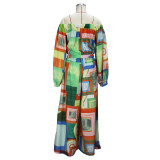 Women's Spring Summer Chic Elegant Contrast Print Off Shoulder Wide Leg Casual Two-Piece Pants Set