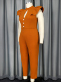 Women Style Cape Sleeve Half High Neck Sexy Hollow Formal Party Jumpsuit