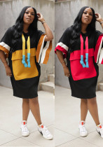 Summer Hooded Loose Bat Short Sleeve Casual Dress