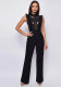 Women's High Neck Fashion Sleeveless Lace Patchwork Straight Leg Women's Jumpsuit