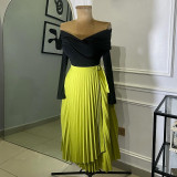 Women Summer Lace-up Irregular Long Skirt