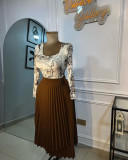 Women Summer Lace-up Irregular Long Skirt