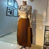 Women Summer Lace-up Irregular Long Skirt