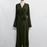 Women embroidered tassel dress without headscarf