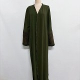 Women embroidered tassel dress without headscarf