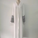 Women embroidered tassel dress without headscarf