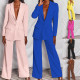 Women Fall/Winter Casual Blazer + Pants Two-Piece Set
