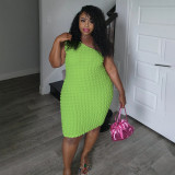 Women's Sexy Slash Shoulder Solid Color Slim Bodycon Dress
