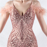Luxury Sequins Plus Size Formal Party Evening Dress