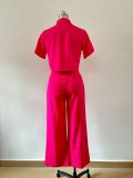 Women Summer Ladies Short Sleeve Chic Fashion Casual Women Two-Piece Pants Set