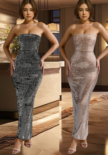 Women Solid beaded sleeveless dress