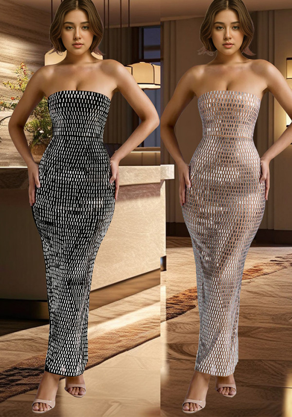 Women Solid beaded sleeveless dress