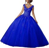 Bride Princess Fantasy Chic V-Neck Puffy Wedding Dress（Processing time need 3-6 days）