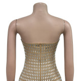 Women Solid beaded sleeveless dress