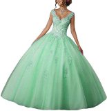 Bride Princess Fantasy Chic V-Neck Puffy Wedding Dress（Processing time need 3-6 days）