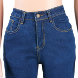Women fashion stretchy Bell Bottom Denim Pants