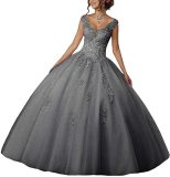 Bride Princess Fantasy Chic V-Neck Puffy Wedding Dress（Processing time need 3-6 days）