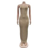 Women Solid beaded sleeveless dress