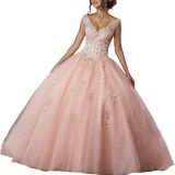 Bride Princess Fantasy Chic V-Neck Puffy Wedding Dress（Processing time need 3-6 days）
