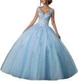 Bride Princess Fantasy Chic V-Neck Puffy Wedding Dress（Processing time need 3-6 days）