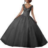 Bride Princess Fantasy Chic V-Neck Puffy Wedding Dress（Processing time need 3-6 days）