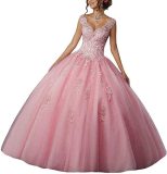 Bride Princess Fantasy Chic V-Neck Puffy Wedding Dress（Processing time need 3-6 days）